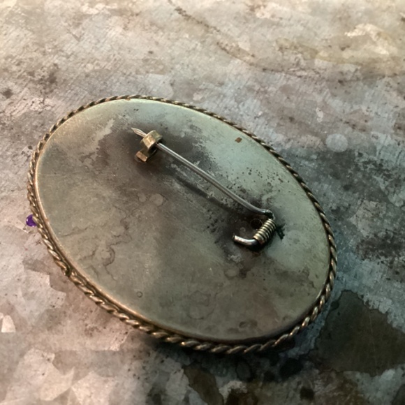 Hand Painted Flower Brooch (Antique) JUST FABULOUS - Picture 2 of 8